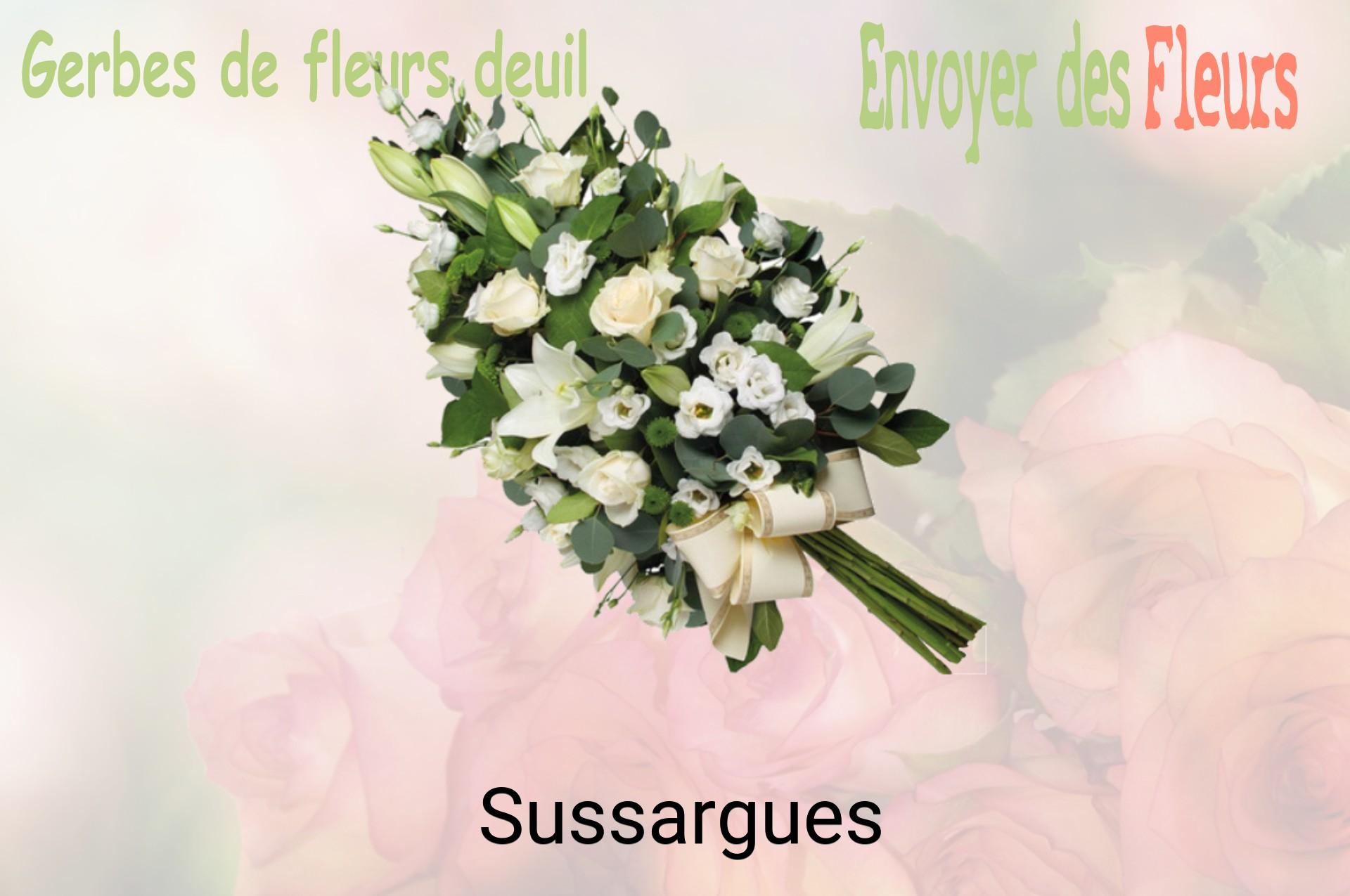 Gerbe de fleurs de deuil livrée à Sussargues